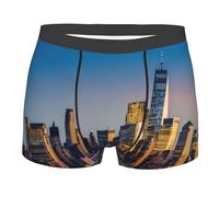 QAZWZML Beautiful City Sky Line Boxer élastique imprimé pour homme Sous-vêtements 3D Coupe tridimensionnelle Pas serré, Noir , XL