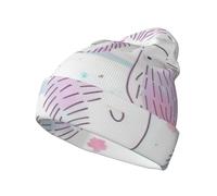 QAZWZML Bonnet tricoté rose à motif hérisson, chaud et extensible, adapté pour les voyages, le quotidien ou dans le cadre de la coordination des tenues.