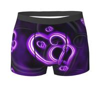 QAZWZML Boxer athlétique imprimé amour violet, parfait pour la course, le fitness et un usage quotidien décontracté, Noir , XXL