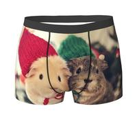 QAZWZML Boxer athlétique imprimé cochons d'Inde, parfait pour la course, le fitness et le quotidien décontracté, Noir , XL