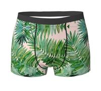 QAZWZML Boxer athlétique imprimé feuilles de palmier, parfait pour la course, le fitness et un usage quotidien décontracté, Noir , XXL