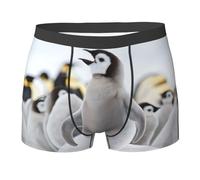 QAZWZML Boxer athlétique imprimé pingouin mignon, parfait pour la course, le fitness et un usage quotidien décontracté, Noir , XL