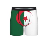 QAZWZML Boxer de sport avec motif drapeau de l'Algérie pour homme - Élastique - Extra long - Convient pour le sport adulte, noir, Small
