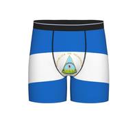 QAZWZML Boxer de sport pour homme avec motif drapeau du Nicaragua, élastique, extra long, convient pour le sport adulte, Noir/blanc, XL