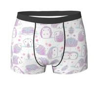 QAZWZML Boxer extensible rose à motif hérisson pour homme en plusieurs tailles, adapté pour un usage quotidien, Noir , XL