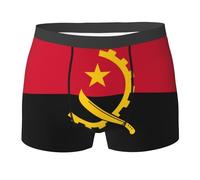 QAZWZML Boxer pour homme Imprimé drapeau de l'Angola Slip Boxer extensible adapté pour un usage quotidien et le sport, noir, Small