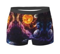 QAZWZML Boxer stretch pour homme Motif univers spatial étoilé en plusieurs tailles, adapté pour un usage quotidien, Noir , XL