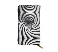 QAZWZML Cadeau illusion d'optique en spirale, pochette imprimée, portefeuille long unisexe, sac de rangement pour pièces de monnaie adapté pour les voyages et un usage quotidien