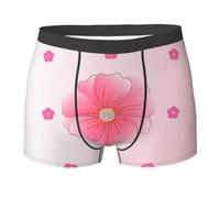 QAZWZML Caleçon boxeur pour homme - Legging imprimé avec œillets fleuris - Extensible, noir, Medium