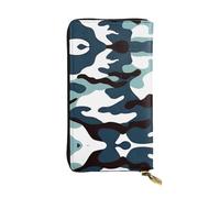 QAZWZML Camouflage marin. Pochette imprimée, portefeuille long unisexe, sac de rangement pour pièces de monnaie adapté pour les voyages et une utilisation quotidienne