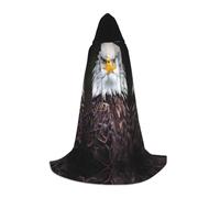 QAZWZML Cape à capuche blanche à motif aigle pour adolescent pour les fêtes de vacances, les costumes de sorcière et les fêtes costumées