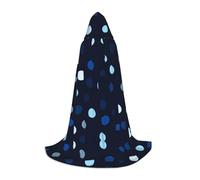 QAZWZML Cape à capuche bleue et blanche à pois pour adolescent L pour fêtes de vacances, costumes de sorcière et fêtes costumées
