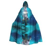 QAZWZML Cape à capuche d'Halloween pour adulte avec imprimé lamantins des Antilles - Convient pour les costumes de vacances et les costumes de personnage