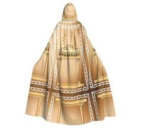QAZWZML Cape à capuche d'Halloween pour adulte, bâtiment antique, imprimé, festif, convient pour les décorations de scène et les fêtes de famille
