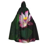 QAZWZML Cape à capuche d'Halloween pour adulte, belle impression lotus, cape à capuche festive, adaptée pour les décorations de scène et les fêtes de famille