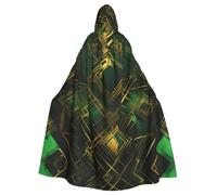 QAZWZML Cape à capuche d'Halloween pour adulte - Imprimé écossais noir et vert - Convient pour les costumes de vacances et les costumes de personnage