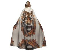 QAZWZML Cape à capuche festive imprimée avec tête de tigre artistique - Cape à capuche pour adulte - Sans fermeture éclair - Convient pour les fêtes de vacances et le cosplay