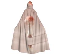 QAZWZML Cape à capuche festive imprimée champignon timide Halloween pour adulte Cape à capuche sans fermeture éclair Convient pour les fêtes de vacances et le cosplay