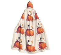 QAZWZML Cape à capuche festive imprimée citrouille crème glacée Halloween adulte cape à capuche sans fermeture éclair adaptée pour les fêtes de vacances et le cosplay