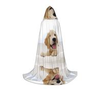 QAZWZML Cape à capuche Golden Retriever Puppies pour adolescent S pour fêtes de vacances, costumes de sorcière et fêtes costumées