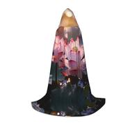 QAZWZML Cape à capuche imprimée Lotus en pleine floraison, costume de cosplay, parfait pour les déguisements et les fêtes de fin d'année