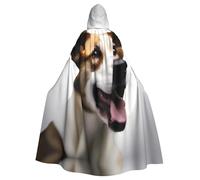 QAZWZML Cape à capuche imprimée « The dog is growling » pour adulte - Sans fermeture éclair - Convient pour les fêtes de vacances et le cosplay