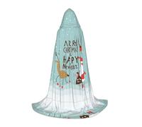 QAZWZML Cape à capuche « Merry Christmas and Happy New Year » pour adolescent, pour les fêtes de vacances, les costumes de sorcière et les fêtes costumées