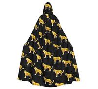 QAZWZML Cape à capuche originale à motif guépard, cape chaude adaptée pour les fêtes de vacances, les danses ou les rassemblements.