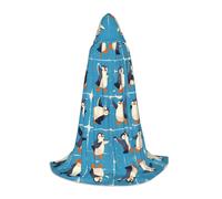 QAZWZML Cape à capuche pour adolescent à motif dansant pour les fêtes de vacances, les costumes de sorcière et les fêtes costumées