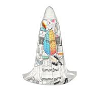 QAZWZML Cape à capuche pour adolescent motif cerveau humain M pour fêtes de vacances, costumes de sorcière et fêtes costumées