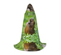 QAZWZML Cape à capuche pour adolescent Motif herbe de cochon d'Inde S pour fêtes de vacances, costumes de sorcière et fêtes costumées