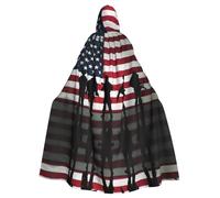 QAZWZML Cape à capuche pour adulte avec drapeau américain pour fête des anciens combattants - Convient pour les décorations de scène et les fêtes de famille