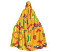 QAZWZML Cape à capuche pour adulte - Chapeau de cactus et piment - Cape à capuche pour fête festive - Convient pour les décorations de scène et les fêtes de famille