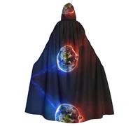 QAZWZML Cape à capuche pour adulte - Motif planète et terre - Convient pour les décorations de scène et les fêtes de famille