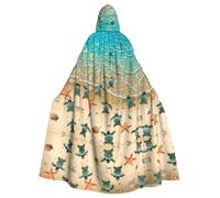 QAZWZML Cape à capuche pour adulte - Tortue et étoile de mer - Convient pour les décorations de scène et les fêtes de famille