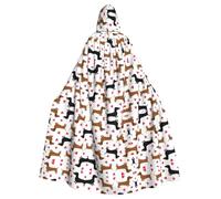 QAZWZML Cape à capuche romantique pour adulte, motif teckel, cape décorative pour Halloween, spectacles sur scène ou fêtes de vacances