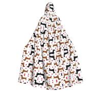 QAZWZML Cape à capuche romantique pour adulte, motif teckel, cape décorative pour Halloween, spectacles sur scène ou fêtes de vacances