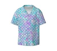 QAZWZML Cardigan à manches courtes pour homme avec motif sirènes, idéal pour les voyages et le quotidien., Noir , M