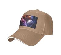 QAZWZML Casquette de baseball noire à bord incurvé à motif planète, réglable, adaptée pour les voyages et la randonnée., naturel, Taille unique