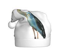 QAZWZML Chapeau de Noël à long bec imprimé héron chapeau de Noël chapeau de taille adulte chapeau décoratif de vacances, adapté pour les fêtes de Noël, accessoires de vêtements