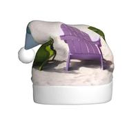 QAZWZML Chapeau de Noël imprimé « Chairs Beside The Blue Sea Sky » pour adulte - Convient pour les fêtes du Nouvel An et les réunions de famille