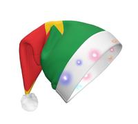 QAZWZML Chapeau de Noël imprimé drapeau du Burkina Faso pour adulte, chapeau décoratif lumineux, parfait pour les fêtes de vacances ou le Nouvel An.