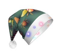 QAZWZML Chapeau de Noël imprimé insecte Atlas pour adulte, chapeau décoratif lumineux, parfait pour les fêtes de vacances ou le Nouvel An.