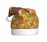 QAZWZML Chapeaux de Noël Happy Thanksgiving Decor Turquie avec feuilles d'érable pour adultes avec imprimés de vacances, parfaits pour les spectacles sur scène, les fêtes de vacances et plus encore