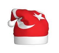 QAZWZML Chapeaux de Noël pour adultes à motif drapeau de la Turquie, adaptés pour le réveillon du Nouvel An, les fêtes de vacances ou le réveillon de Noël