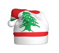 QAZWZML Chapeaux de Noël pour adultes à motif drapeau du Liban, adaptés pour le réveillon du Nouvel An, les fêtes de vacances ou le réveillon de Noël