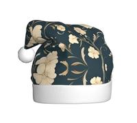 QAZWZML Chapeaux de Noël rétro avec petites fleurs blanches pour adultes avec imprimés de vacances, parfaits pour les spectacles sur scène, les fêtes de vacances et plus encore