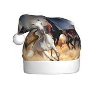 QAZWZML Chapeaux décoratifs de Noël imprimés cheval courant dans le désert tempête de désert chapeaux de Noël chapeaux de Noël chapeaux de Noël fournitures de fête pour hommes et femmes