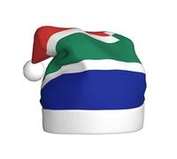 QAZWZML Chapeaux décoratifs de Noël imprimés drapeau de l'Afrique du Sud, chapeaux de Noël pour adultes, fournitures de fête pour hommes et femmes