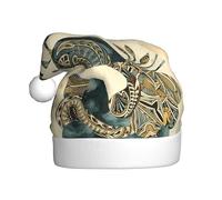 QAZWZML Chapeaux décoratifs de Noël imprimés paon, chapeaux de Noël pour adultes, fournitures de fête pour hommes et femmes